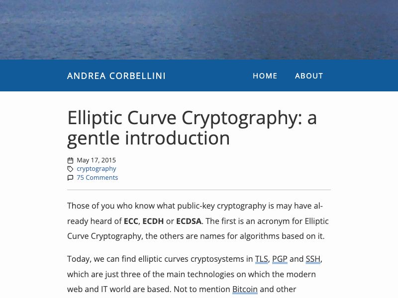 Elliptic Curve Cryptography: a gentle introduction